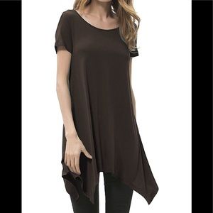 Asymmetrical short sleeve tunic